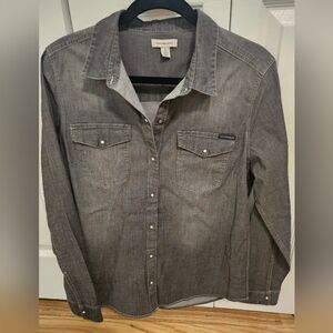 Calvin Klein Grey Button Up, Size L